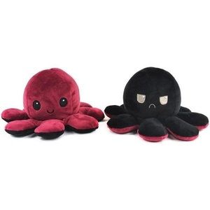 Reversible Octopus Plush Maroon & Black